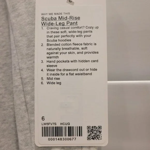 Brand New -  Lululemon Scuba Mid-Rise Wide-Leg Pant NWT - Picture 2 of 2